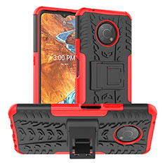 Custodia Silicone e Plastica Opaca Cover con Supporto JX1 per Nokia G300 5G Rosso