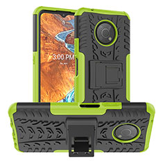 Custodia Silicone e Plastica Opaca Cover con Supporto JX1 per Nokia G300 5G Verde