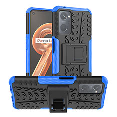 Custodia Silicone e Plastica Opaca Cover con Supporto JX1 per Oppo K10 4G Blu