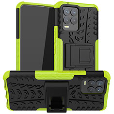 Custodia Silicone e Plastica Opaca Cover con Supporto JX1 per Realme 8 4G Verde