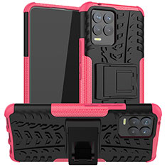 Custodia Silicone e Plastica Opaca Cover con Supporto JX1 per Realme 8 Pro Rosa Caldo