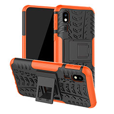 Custodia Silicone e Plastica Opaca Cover con Supporto JX1 per Samsung Galaxy A2 Core A260F A260G Arancione