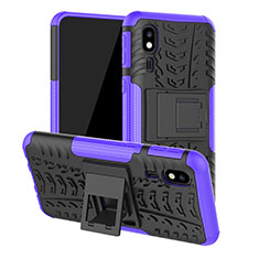 Custodia Silicone e Plastica Opaca Cover con Supporto JX1 per Samsung Galaxy A2 Core A260F A260G Viola