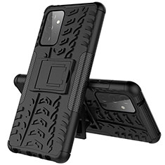 Custodia Silicone e Plastica Opaca Cover con Supporto JX1 per Samsung Galaxy A72 5G Nero