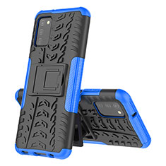 Custodia Silicone e Plastica Opaca Cover con Supporto JX1 per Samsung Galaxy M02s Blu