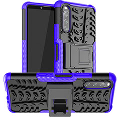 Custodia Silicone e Plastica Opaca Cover con Supporto JX1 per Sony Xperia 10 III Lite Viola