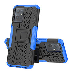 Custodia Silicone e Plastica Opaca Cover con Supporto JX1 per Vivo iQOO Z6 5G Blu