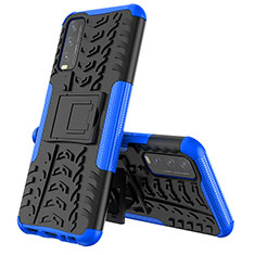 Custodia Silicone e Plastica Opaca Cover con Supporto JX1 per Vivo Y11s Blu