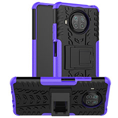 Custodia Silicone e Plastica Opaca Cover con Supporto JX1 per Xiaomi Mi 10T Lite 5G Viola