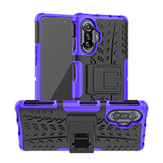 Custodia Silicone e Plastica Opaca Cover con Supporto JX1 per Xiaomi Poco F3 GT 5G Viola