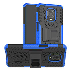 Custodia Silicone e Plastica Opaca Cover con Supporto JX1 per Xiaomi Poco M2 Pro Blu