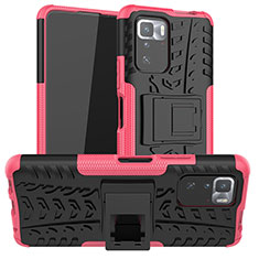 Custodia Silicone e Plastica Opaca Cover con Supporto JX1 per Xiaomi Poco X3 GT 5G Rosa Caldo