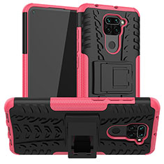 Custodia Silicone e Plastica Opaca Cover con Supporto JX1 per Xiaomi Redmi 10X 4G Rosa Caldo