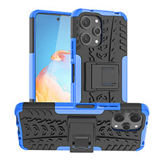 Custodia Silicone e Plastica Opaca Cover con Supporto JX1 per Xiaomi Redmi 12 4G Blu