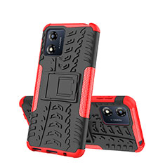 Custodia Silicone e Plastica Opaca Cover con Supporto JX2 per Motorola Moto E13 Rosso