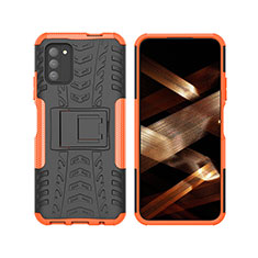 Custodia Silicone e Plastica Opaca Cover con Supporto JX2 per Nokia G100 Arancione