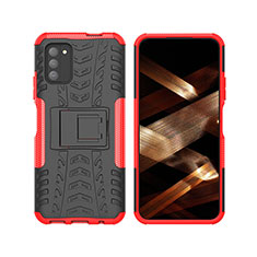 Custodia Silicone e Plastica Opaca Cover con Supporto JX2 per Nokia G100 Rosso