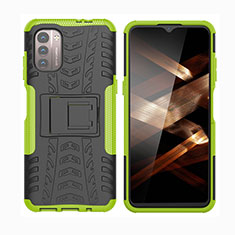 Custodia Silicone e Plastica Opaca Cover con Supporto JX2 per Nokia G11 Verde
