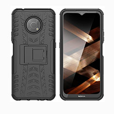 Custodia Silicone e Plastica Opaca Cover con Supporto JX2 per Nokia G300 5G Nero