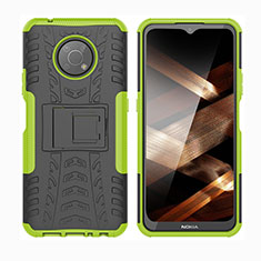 Custodia Silicone e Plastica Opaca Cover con Supporto JX2 per Nokia G300 5G Verde