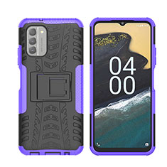 Custodia Silicone e Plastica Opaca Cover con Supporto JX2 per Nokia G400 5G Viola