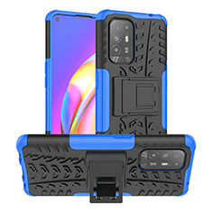 Custodia Silicone e Plastica Opaca Cover con Supporto JX2 per Oppo A94 5G Blu