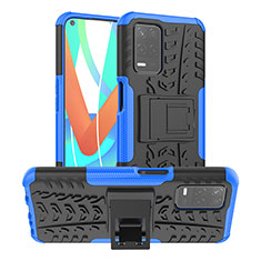 Custodia Silicone e Plastica Opaca Cover con Supporto JX2 per Realme 8 5G Blu
