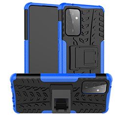 Custodia Silicone e Plastica Opaca Cover con Supporto JX2 per Samsung Galaxy A72 5G Blu