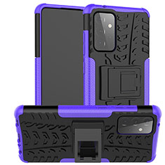 Custodia Silicone e Plastica Opaca Cover con Supporto JX2 per Samsung Galaxy A72 5G Viola