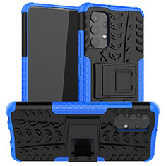 Custodia Silicone e Plastica Opaca Cover con Supporto JX2 per Samsung Galaxy M32 5G Blu