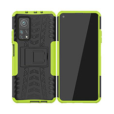 Custodia Silicone e Plastica Opaca Cover con Supporto JX2 per Xiaomi Mi 10T Pro 5G Verde