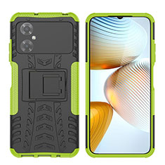 Custodia Silicone e Plastica Opaca Cover con Supporto JX2 per Xiaomi Poco M4 5G Verde