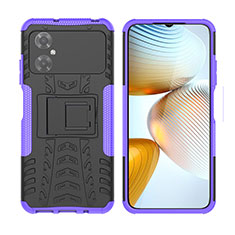 Custodia Silicone e Plastica Opaca Cover con Supporto JX2 per Xiaomi Poco M4 5G Viola