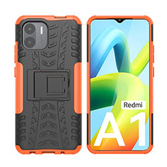 Custodia Silicone e Plastica Opaca Cover con Supporto JX2 per Xiaomi Redmi A2 Arancione