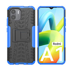 Custodia Silicone e Plastica Opaca Cover con Supporto JX2 per Xiaomi Redmi A2 Blu