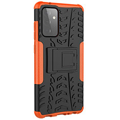 Custodia Silicone e Plastica Opaca Cover con Supporto JX3 per Samsung Galaxy A72 5G Arancione