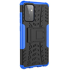 Custodia Silicone e Plastica Opaca Cover con Supporto JX3 per Samsung Galaxy A72 5G Blu