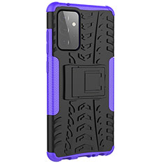 Custodia Silicone e Plastica Opaca Cover con Supporto JX3 per Samsung Galaxy A72 5G Viola