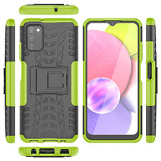 Custodia Silicone e Plastica Opaca Cover con Supporto JX5 per Samsung Galaxy A02s Verde