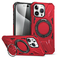 Custodia Silicone e Plastica Opaca Cover con Supporto K02C per Apple iPhone 14 Pro Rosso