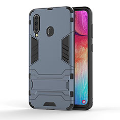 Custodia Silicone e Plastica Opaca Cover con Supporto KC1 per Samsung Galaxy A60 Blu