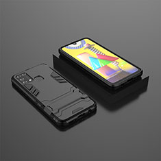 Custodia Silicone e Plastica Opaca Cover con Supporto KC1 per Samsung Galaxy M31 Nero