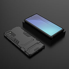 Custodia Silicone e Plastica Opaca Cover con Supporto KC1 per Samsung Galaxy Note 20 5G Nero