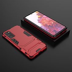 Custodia Silicone e Plastica Opaca Cover con Supporto KC1 per Samsung Galaxy S20 FE (2022) 5G Rosso