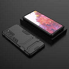 Custodia Silicone e Plastica Opaca Cover con Supporto KC1 per Samsung Galaxy S20 FE 5G Nero