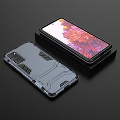 Custodia Silicone e Plastica Opaca Cover con Supporto KC1 per Samsung Galaxy S20 Lite 5G Blu