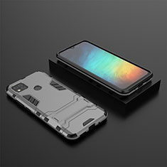 Custodia Silicone e Plastica Opaca Cover con Supporto KC1 per Xiaomi Redmi 9C NFC Grigio