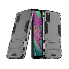 Custodia Silicone e Plastica Opaca Cover con Supporto KC2 per Samsung Galaxy A41 Grigio