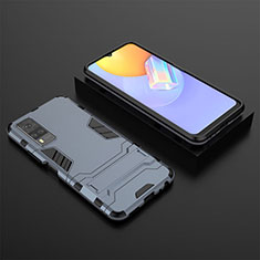 Custodia Silicone e Plastica Opaca Cover con Supporto KC2 per Vivo Y53s NFC Blu