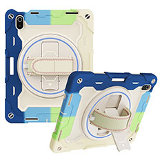 Custodia Silicone e Plastica Opaca Cover con Supporto L01 per Apple iPad 10.9 (2022) Blu